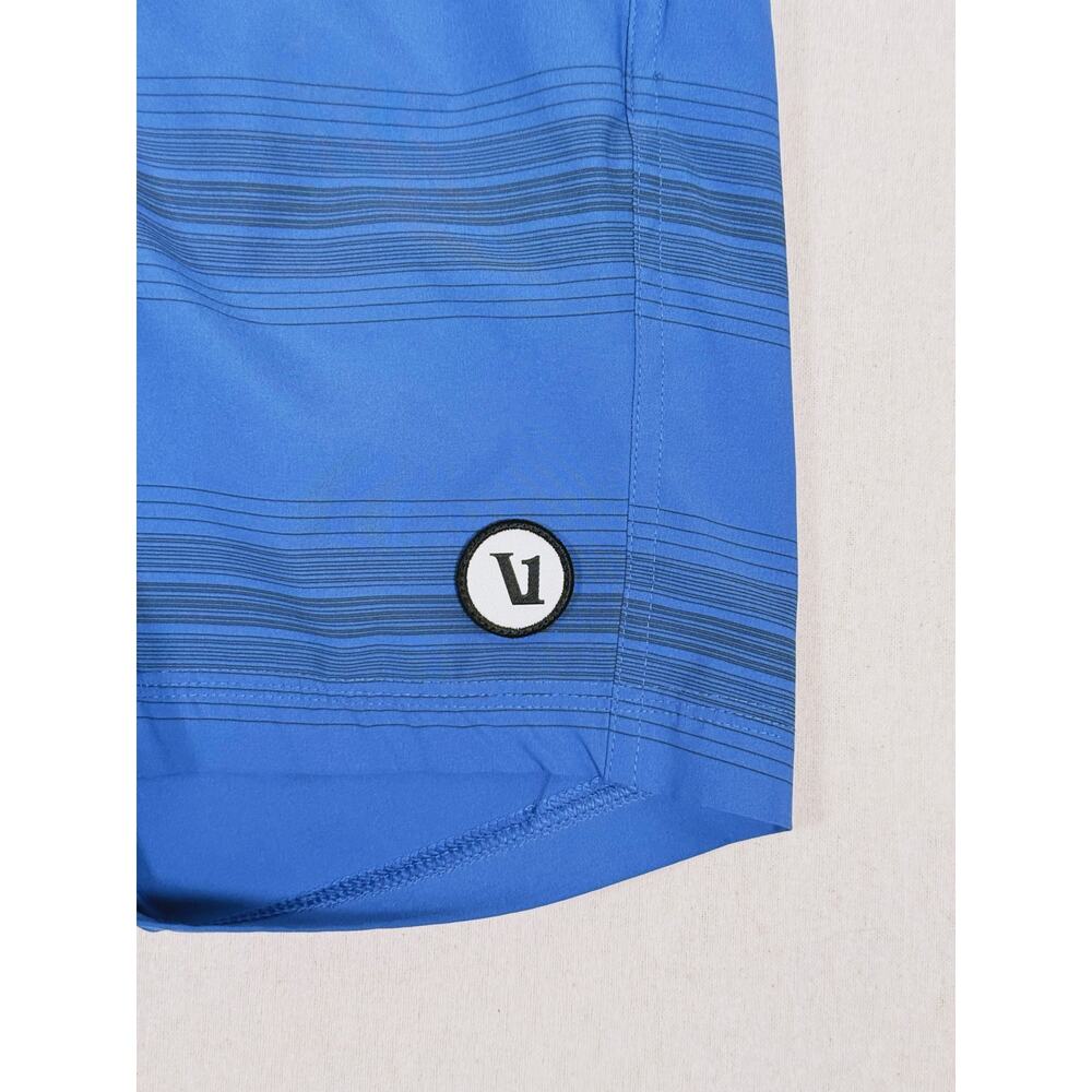 Vuori Mens Kore Short Lined 7" Size Medium Sea Gradient Stripe Blue Athletic Gym - Picture 6 of 11